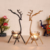 eCraftIndia Set of 2 Deer Shape Decorative Handcrafted Metal Tea Light Holder